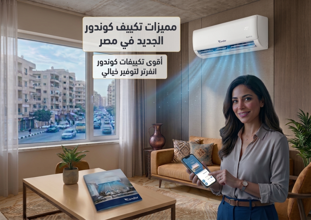 تكييف كوندور انفرتر في مصر بتوفير 75% من الكهرباء - بلو كول